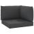 Perne de canapea din paleți, 3 buc., negru, material textil GartenMobel Dekor