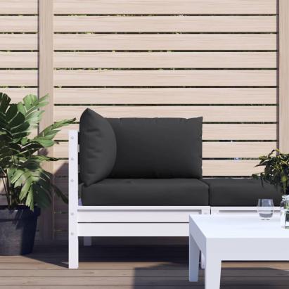 Perne de canapea din paleți, 3 buc., negru, material textil GartenMobel Dekor