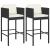 Scaune de bar cu perne, 2 buc., negru, poliratan GartenMobel Dekor