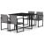 Set mobilier de exterior cu perne, 5 piese, gri, poliratan GartenMobel Dekor