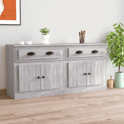 Servante, 2 buc., sonoma gri, lemn prelucrat GartenMobel Dekor