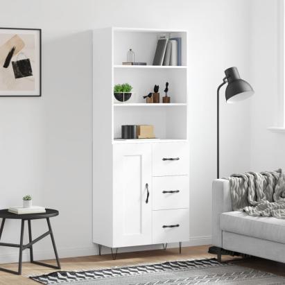 Dulap înalt, alb, 69,5x34x180 cm, lemn compozit  GartenMobel Dekor