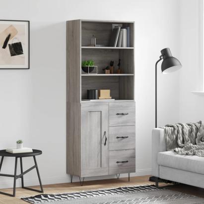 Dulap înalt, gri sonoma, 69,5x34x180 cm, lemn compozit  GartenMobel Dekor