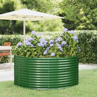 Jardinieră de grădină, verde, 140x140x68 cm, oțel GartenMobel Dekor