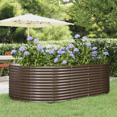 Strat înălțat grădină maro, oțel vopsit electrostatic GartenMobel Dekor