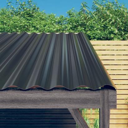 Panouri de acoperiș 12 buc. oțel vopsit antracit 60x36 cm GartenMobel Dekor
