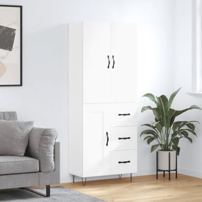 Dulap înalt, alb, 69,5x34x180 cm, lemn compozit GartenMobel Dekor