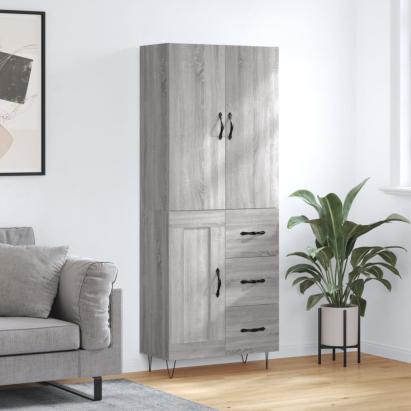 Dulap înalt, gri sonoma, 69,5x34x180 cm, lemn compozit GartenMobel Dekor