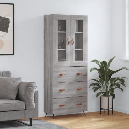 Dulap înalt, gri sonoma, 69,5x34x180 cm, lemn compozit GartenMobel Dekor