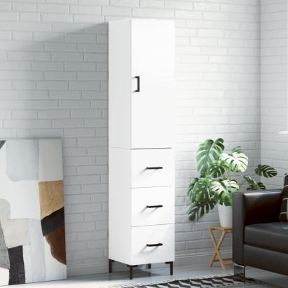 Dulap înalt, alb, 34,5x34x180 cm, lemn prelucrat GartenMobel Dekor