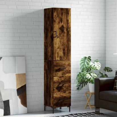 Dulap înalt, stejar fumuriu, 34,5x34x180 cm, lemn prelucrat GartenMobel Dekor