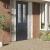 Folii fereastră, design sablat cu dungi, PVC GartenMobel Dekor