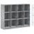 Bibliotecă cu uși, gri beton, 136x37x109 cm, lemn compozit GartenMobel Dekor