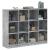 Bibliotecă cu uși, gri beton, 136x37x109 cm, lemn compozit GartenMobel Dekor