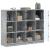 Bibliotecă cu uși, gri beton, 136x37x109 cm, lemn compozit GartenMobel Dekor