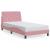 Cadru de pat cu tăblie, roz, 100x200 cm, catifea GartenMobel Dekor