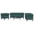 Set canapele, 3 piese, verde închis, material textil GartenMobel Dekor