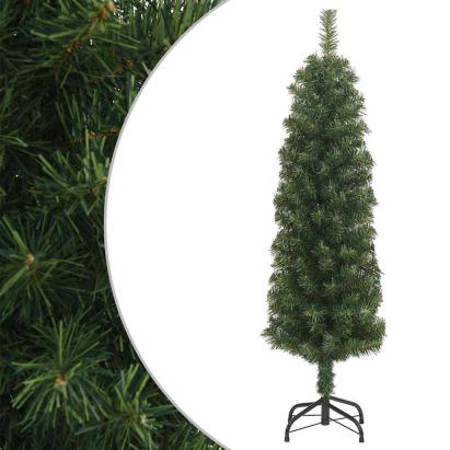 Pom de Crăciun artificial subțire cu suport verde 150 cm PVC GartenMobel Dekor
