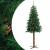 Pom Crăciun artificial subțire lemn și conuri verde 180 cm PVC GartenMobel Dekor