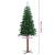 Pom Crăciun artificial subțire lemn și conuri verde 180 cm PVC GartenMobel Dekor