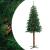 Pom Crăciun artificial subțire lemn și conuri verde 210 cm PVC GartenMobel Dekor