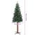 Pom Crăciun artificial subțire, lemn și zăpadă, verde, 180 cm GartenMobel Dekor
