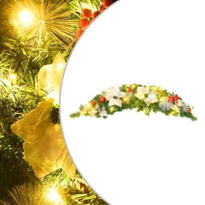 Arcadă de Crăciun cu lumini LED, verde, 90 cm, PVC GartenMobel Dekor