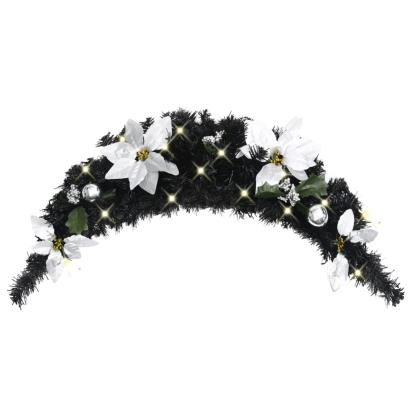Arcadă de Crăciun cu lumini LED, negru, 90 cm, PVC GartenMobel Dekor