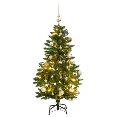 Brad Crăciun artificial articulat cu 150 LED-uri/globuri 120 cm GartenMobel Dekor