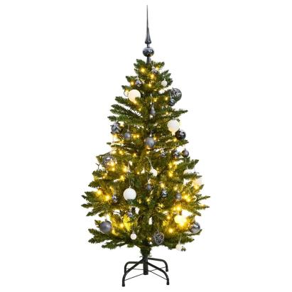 Brad Crăciun artificial articulat cu 150 LED-uri/globuri 120 cm GartenMobel Dekor