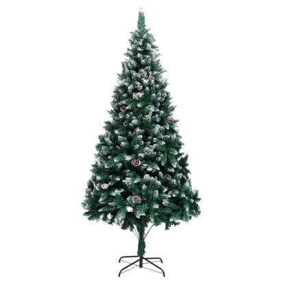 Brad de Crăciun artificial cu conuri brad și zăpadă albă 210 cm GartenMobel Dekor
