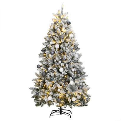Brad Crăciun artificial articulat cu 300 LED-uri/globuri 210 cm GartenMobel Dekor