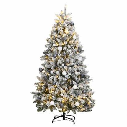 Brad Crăciun artificial articulat cu 300 LED-uri/globuri 240 cm GartenMobel Dekor