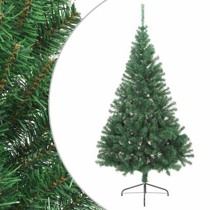 Jumătate pom Crăciun artificial cu suport, verde, 210 cm, PVC GartenMobel Dekor