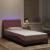 Cadru de pat cu lumini LED, roz, 100x200 cm, catifea GartenMobel Dekor