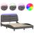 Cadru de pat cu lumini LED, gri, 140x190 cm, piele ecologică GartenMobel Dekor