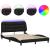 Cadru de pat cu lumini LED negru/alb 140x190 cm piele ecologică GartenMobel Dekor