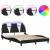 Cadru de pat cu lumini LED negru/alb 140x190 cm piele ecologică GartenMobel Dekor