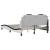 Cadru de pat lumini LED, alb/negru, 140x190 cm, piele ecologică GartenMobel Dekor