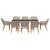 Set de dining 9 pcs Gri deschis 190 x 80 x 74 cm GartenMobel Dekor