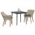 Set de dining 3 pcs Gri deschis și Negru 80 cm x 80 cm GartenMobel Dekor