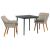 Set de dining 3 pcs Gri deschis și Negru 80 cm x 80 cm GartenMobel Dekor