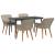 Set de dining 5 pcs Gri deschis și Negru mare GartenMobel Dekor