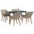 Set de dining 5 pcs Gri deschis și Negru mare GartenMobel Dekor