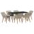 Set de dining 7 pcs Gri deschis și Negru mare GartenMobel Dekor