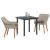 Set de dining 3 pcs Gri deschis și Negru Mediu GartenMobel Dekor