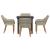 Set de dining 5 pcs Gri deschis și Negru Mediu GartenMobel Dekor
