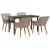 Set de dining 5 pcs Gri deschis și Negru 140 x 70 x 74 cm GartenMobel Dekor