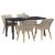 Set de dining 5 pcs Gri deschis și Negru 160 x 80 x 74 cm GartenMobel Dekor
