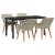 Set de dining 5 pcs Gri deschis și Negru 160 x 80 x 74 cm GartenMobel Dekor